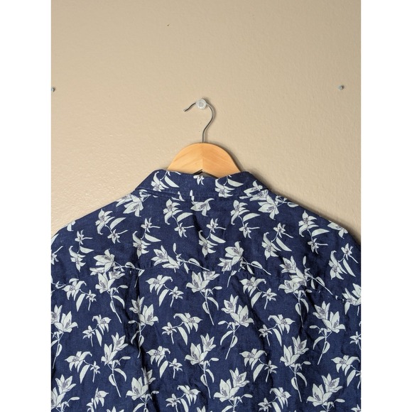 UNTUCKit Parrina SS Shirt 3xL Blue Linen Floral Button Up 2023 - Picture 14 of 16